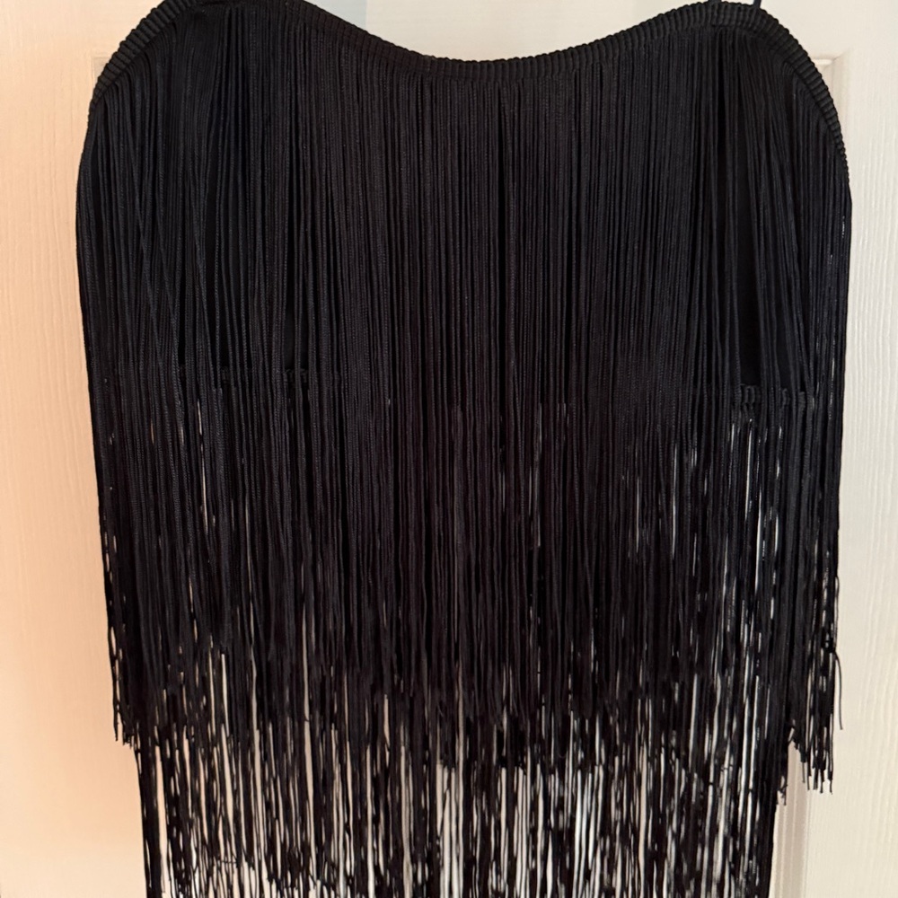 Sincerely Jules Black Fringe Top Small NWT